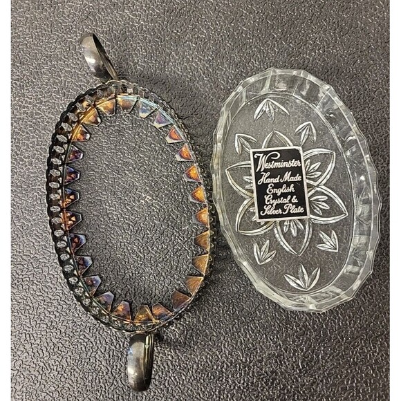 Westminister Handmade English Crystal & Silverplate Candy Jewelry Decor Dish - Picture 4 of 4